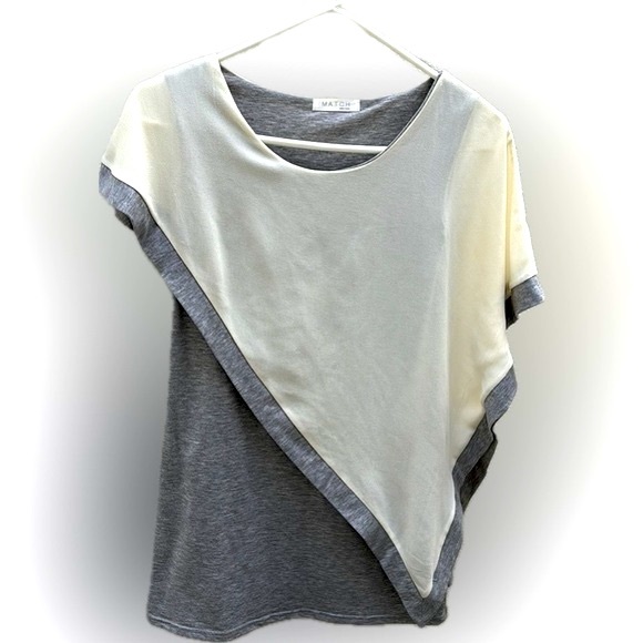 Match Tops - Match | Draped multilayered Asymmetrical blouse